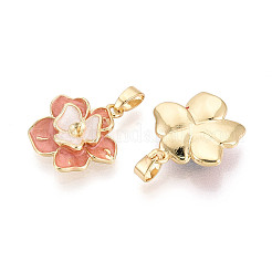 Brass with Enamel Cup Pearl Peg Bails Pin Pendants&nbsp;KK-T079-18G