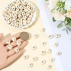 600Pcs Natural Maple Wood Printed Beads&nbsp;WOOD-PA0001-20