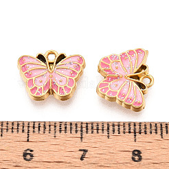 304 Stainless Steel and Enamel Glitter Powder Pendants&nbsp;STAS-T064-85G-01