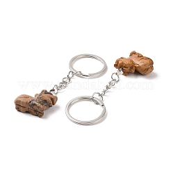Lion Natural Gemstone Keychain&nbsp;KEYC-G055-05P
