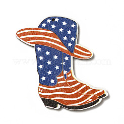 American Flag Theme Single Face Printed Aspen Wood Big Pendants&nbsp;WOOD-G014-08