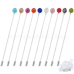 10Pcs Polymer Clay Rhinestone Brooches&nbsp;JEWB-PH01288