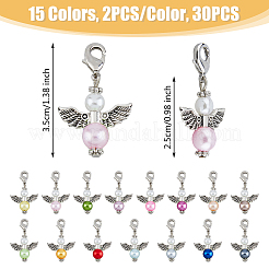 Angel Tibetan Style Alloy & Acrylic Pendant Decorations&nbsp;HJEW-AB00707