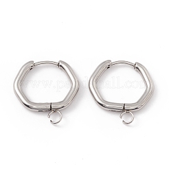 Tarnish Resistant 201 Stainless Steel Hoop Earring Findings&nbsp;STAS-H166-04P