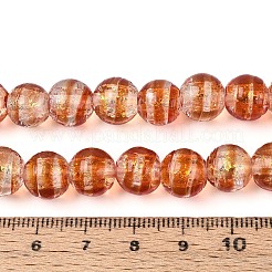 Handmade Foil Glass Beads Strands&nbsp;FOIL-N033-05E
