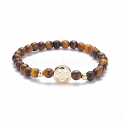 Faceted Round Natural Tiger Eye & Lapis Lazuli & Amethyst Beads Stretch Bracelets Set&nbsp;BJEW-JB07082