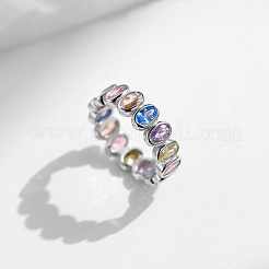 925 Sterling Silver Pave Cubic Zirconia Finger Rings&nbsp;FS-WGB60E4-01