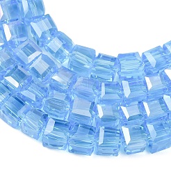 Electroplate Glass Beads Strands&nbsp;EGLA-D018-4x4mm-41