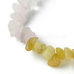 Natural Quartz Crystal & Rose Quartz & Red Aventurine & Prehnite & South Red Agate & Topaz Jade Chip Beaded Stretch Bracelets for Women&nbsp;BJEW-JB10816
