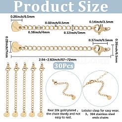 30Pcs 304 Stainless Steel Curb Chain Extender&nbsp;STAS-BM0001-08