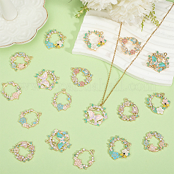 18Pcs 9 Styles Rack Plating Alloy Enamel Pendants&nbsp;FIND-HY0005-05