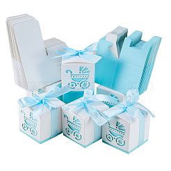 Hollow Stroller BB Car Carriage Candy Box wedding party gifts with Ribbons&nbsp;CON-BC0004-97D