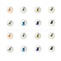 80Pcs 8 Colors Christmas Opaque Glass Beads&nbsp;EGLA-YW0001-05