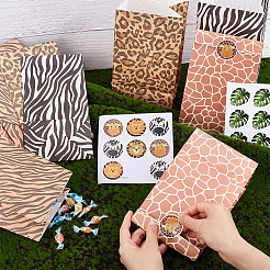 2 Sets 2 Styles Rectangle Animal Skin Print Kraft Paper Bags&nbsp;ABAG-OC0001-03