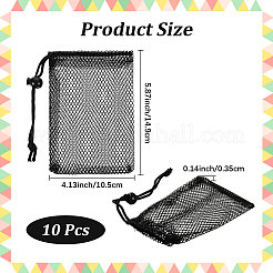 10Pcs Polyester Mesh Drawstring Bags&nbsp;ABAG-CN0001-43B
