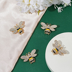 4Pcs Bees Alloy Glass Brooch&nbsp;JEWB-ME0001-18