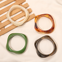 4Pcs 4 Colors Resin Bangles for Women&nbsp;BJEW-JOY0001-01