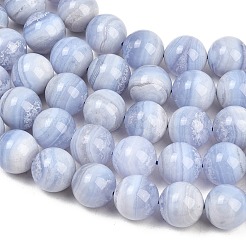 Natural Blue Lace Agate Beads Strands&nbsp;G-D106-A01-14mm-A