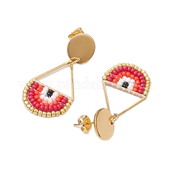 Seed Bead Teardrop Stud Earrings&nbsp;EJEW-MZ00251-04