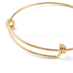 201 Stainless Steel Wire Wrap Extensible Bangle for Women&nbsp;BJEW-P285-04G