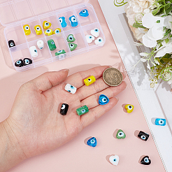 40Pcs 10 Colors Handmade Evil Eye Lampwork Beads&nbsp;LAMP-PA0001-47