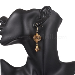 Natural Tiger Eye Dangle Earrings&nbsp;EJEW-MZ00669-02
