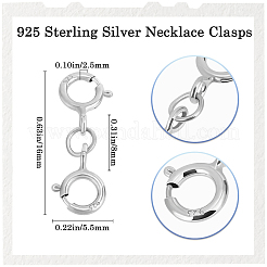 8Pcs 925 Sterling Silver Double Spring Ring Clasps&nbsp;STER-BBC0007-52