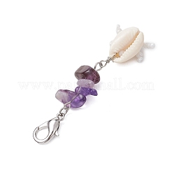 Crab Cowrie Shell & Glass Beads Pendant Decoration&nbsp;HJEW-MZ00098