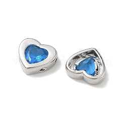 Valentine's Day Brass Pave Cornflower Blue Glass Beads&nbsp;KK-A300-06P