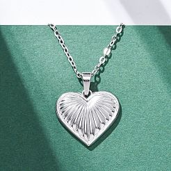 Heart 304 Stainless Steel Pendant Necklaces&nbsp;NJEW-H059-18P