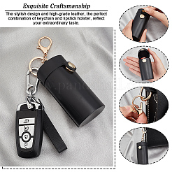 Mini Column Portable PVC Lipstick Keychain Holder&nbsp;KEYC-WH0004-63