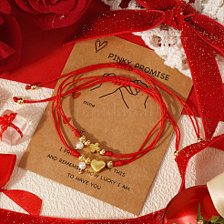 Brass Beads Braided Bead Bracelets&nbsp;XB9584-1