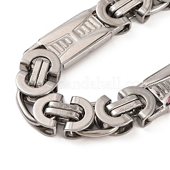 Tarnish Resistant 201 Stainless Steel Byzantine Chain Bracelets&nbsp;BJEW-B078-71P
