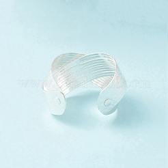 Alloy Criss Cross Open Cuff Bangle for Women&nbsp;BJEW-F451-02S