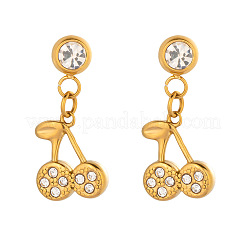Stainless Steel Cherry Dangle Stud Earrings&nbsp;UT5762