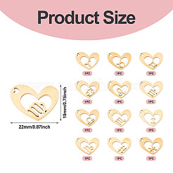 12Pcs 12 Styles 316L Stainless Steel Pendants&nbsp;STAS-TA0003-21G