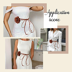3D Flower PU Leather Tie Knot Waist Belts&nbsp;AJEW-CY0002-87A