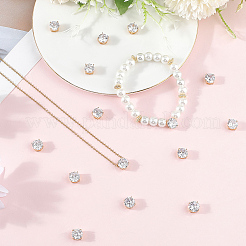 15Pcs Brass Clear Cubic Zirconia Multi-strand Links&nbsp;KK-BBC0019-93G