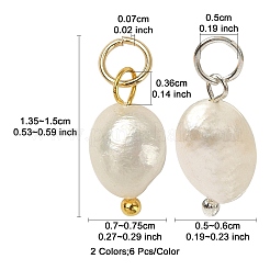 12Pcs 2 Colors Grade B Natural Cultured Freshwater Pearl Charms&nbsp;FIND-YW0004-29