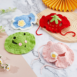4Pcs 4 Colors Cloth Pet Hat&nbsp;AJEW-FH0008-80