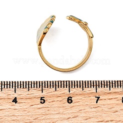 304 Stainless Steel Enamel Cuff Rings&nbsp;RJEW-S650-06G-01A
