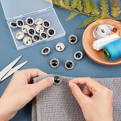 1-Hole Zinc Alloy Rhinestone Shank Buttons&nbsp;DIY-GA0003-59B