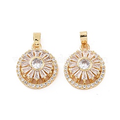 Real 18K Gold Plated Brass Micro Pave Clear Cubic Zirconia Pendants&nbsp;KK-E068-VC302