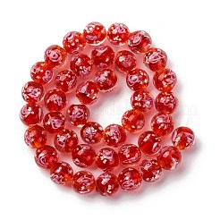 Luminous Handmade Glod Sand Lampwork Beads Strands&nbsp;LAMP-B028-03K-10mm
