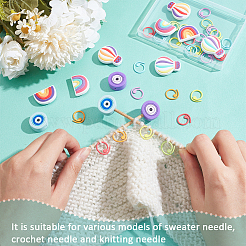 Evil Eye/Hot Air Balloon/Rainbow Silicone Knitting Needle Point Protectors&nbsp;SIL-NB0001-36