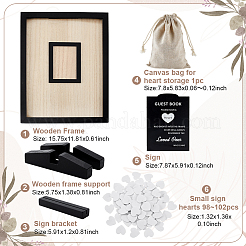 Rectangle Wooden Wedding Guest Book&nbsp;ODIS-WH0043-231