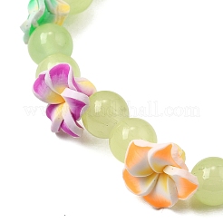 Baking Paint Imitation Jade Glass Round Beaded Stretch Bracelets&nbsp;BJEW-JB12060