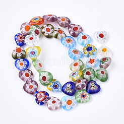 Handmade Millefiori Lampwork Beads Strands&nbsp;LAMP-S191-09