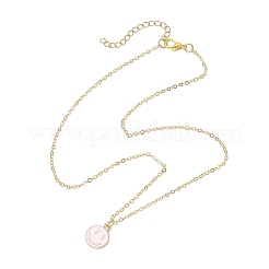 Alloy Enamel Smiling Face Pendant Necklaces&nbsp;NJEW-JN05259
