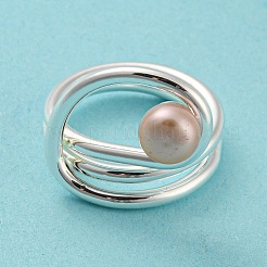 Brass Wire Wrap Finger Ring&nbsp;RJEW-Q804-03S